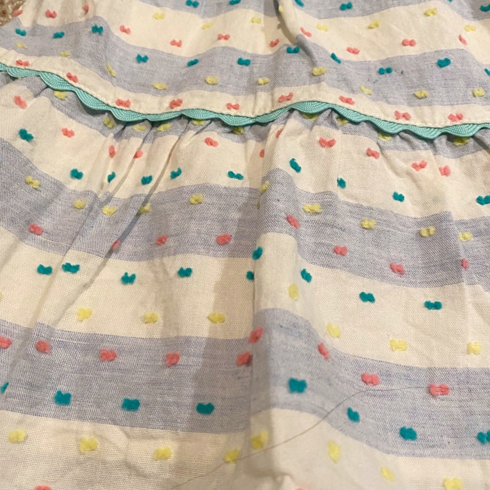 MATILDA JANE Happy & Free Dotted Sky Dress SZ 6 Blue Stripe Swiss Dot Artsy Boho - Picture 7 of 11